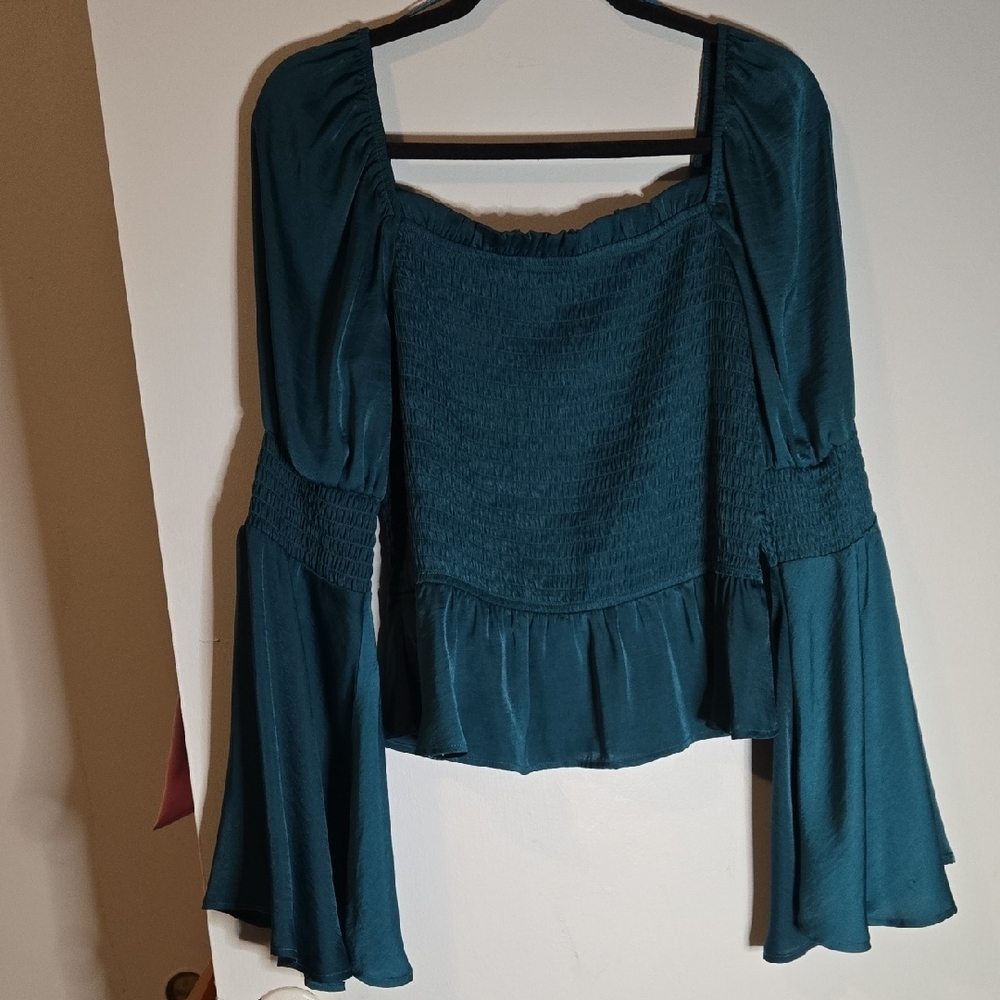 Meraki Teal Green Blouse - Picture 2 of 4